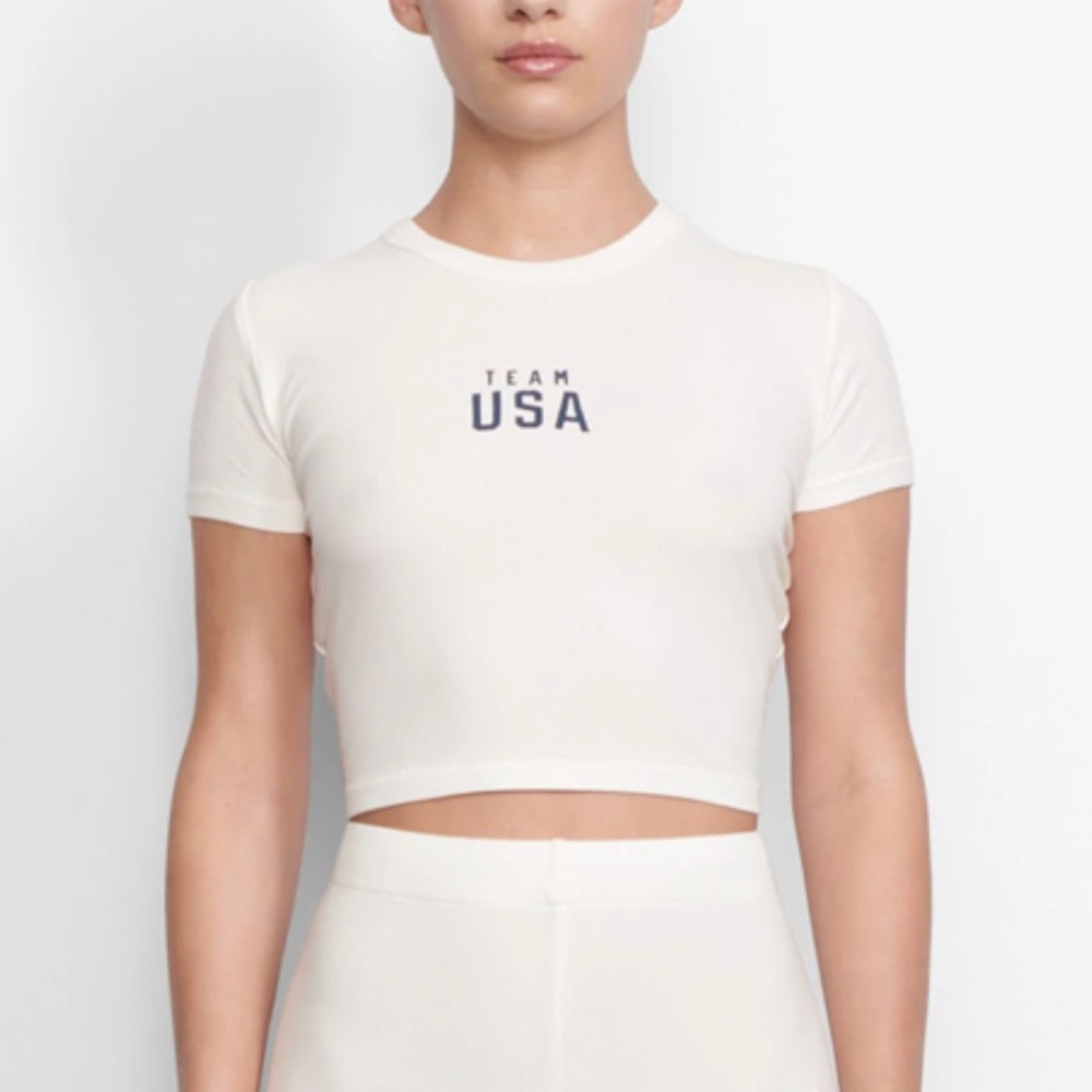SKIMS Winter Olympics Capsule Rib Cropped Sleep Tee
